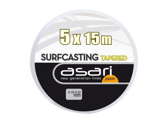 CUA DE RATA ASARI SURFCASTING TAPERED TRANSPARENT 5 UNITATS X 15 MTS.