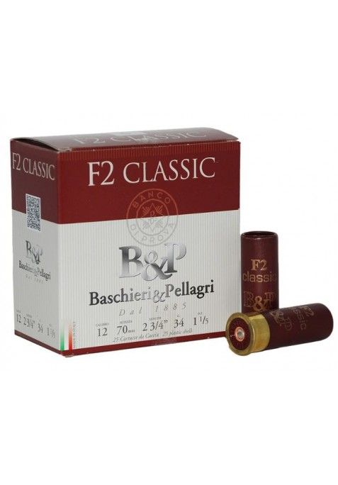 CARTUCHO BASCHIERI & PELLAGRI F2 CLASSIC CAL. 12/70 34GRS