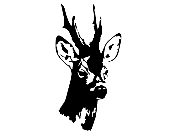 ADHESIVO CABEZA CORZO NEGRO