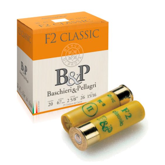 CARTUCHO BASCHIERI & PELLAGRI F2 CLASSIC CAL. 20/67 26GRS