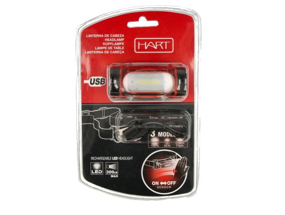LINTERNA FRONTAL HART SENSOR 300 LUMENS