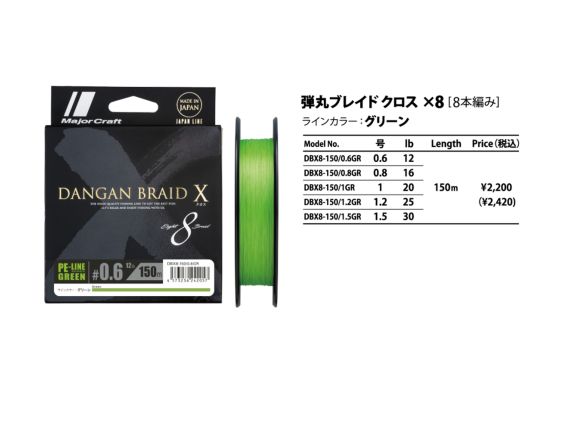 TRENAT MAJOR CRAFT DANGAN BRAID X X8 GREEN