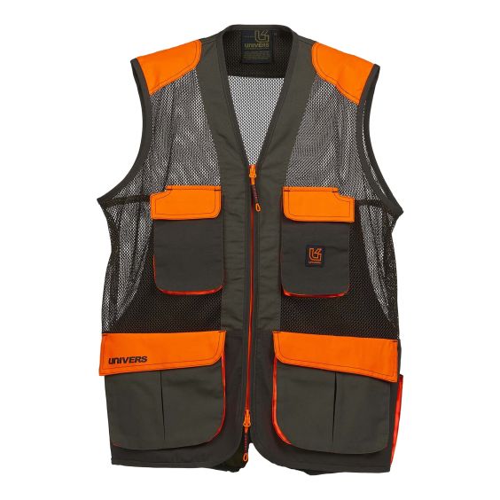 CHALECO UNIVERS MALLA COLOR VERDE/NARANJA