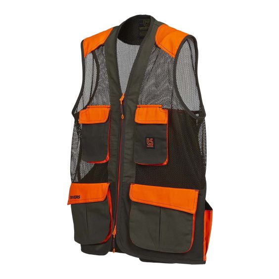 CHALECO UNIVERS MALLA COLOR VERDE/NARANJA