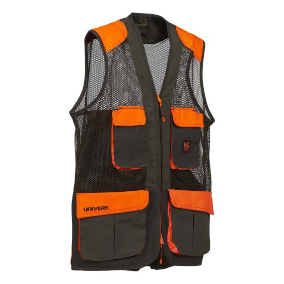 CHALECO UNIVERS MALLA COLOR VERDE/NARANJA