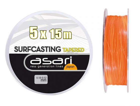 COLA DE RATA ASARI SURFCASTING TAPERED NARANJA 5 UNIDADES X 15 METROS