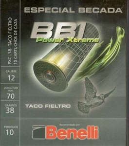 CARTUCHO BBI BECADA FIELTRO CAL. 12/70 38GRS