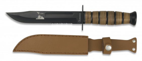 CUCHILLO ALBAINOX CON FUNDA PIEL HOJA 18CM