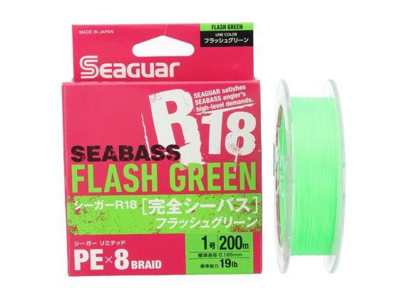 TRENZADO SEAGUAR SEABASS R18 FLASH GREEN 200MTS 