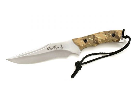 CUCHILLO MUELA TYPHOON DE HOJA SATINADA Y MANGO CAMO DESIERTO